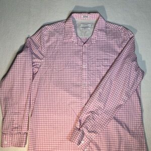 Calvin Klein Men's Pink Checkered Button-Down Shirt